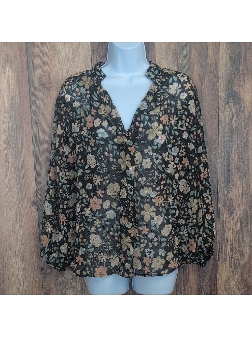 ADORA Floral Sheer Blouse L                                                 D278